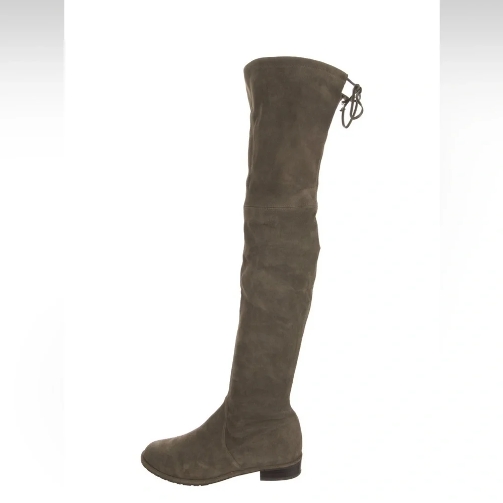 Stuart Weitzman Lowland Green Suede Over the Knee Boots size 7.5